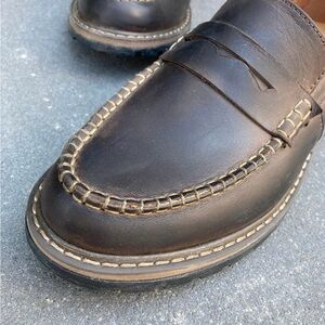 Handmade waxed leather loafers; never worn
